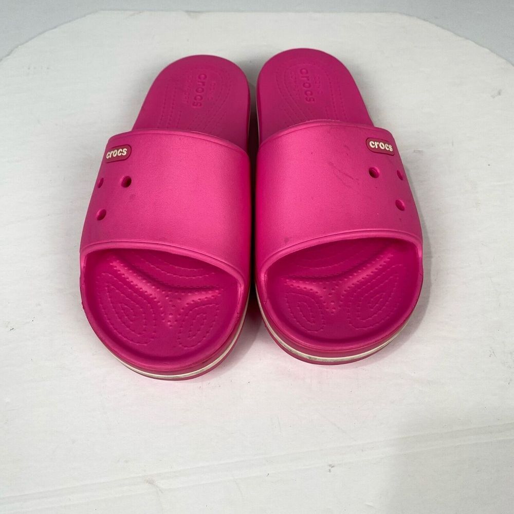 ICONIC CROCS COMFORT Sandals size Mens 8 Womens 10 Electric Pink - Picture 7 of 10